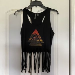 Tank top with fringe